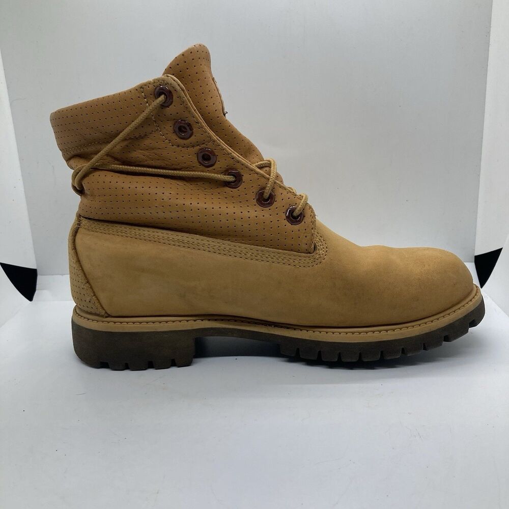 Timberland Boots Mens 7.5 Premium Roll Top Wheat Brown Winter - Picture 5 of 9